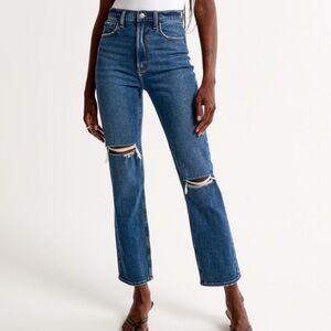 Abercrombie Ultra High Rise Ankle Straight Jean